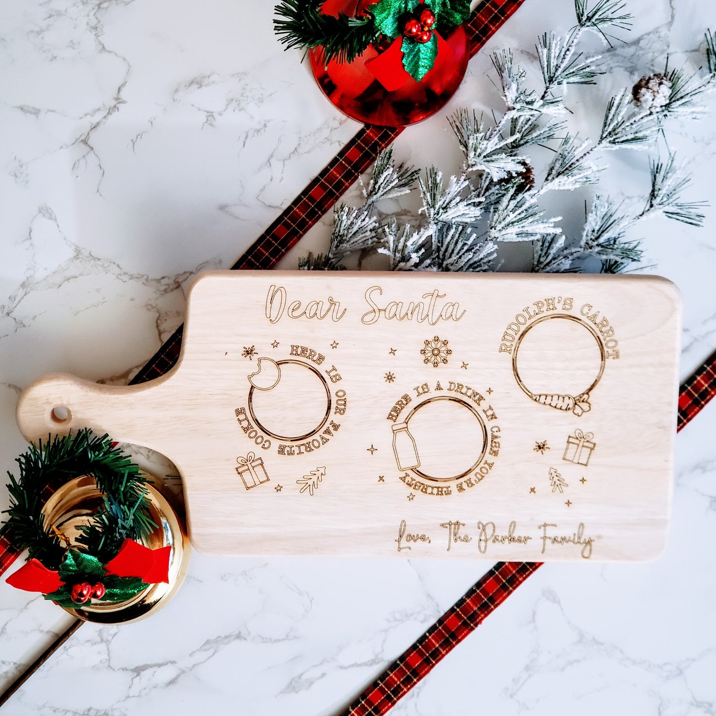 Charcuterie Wood Board - Dear Santa