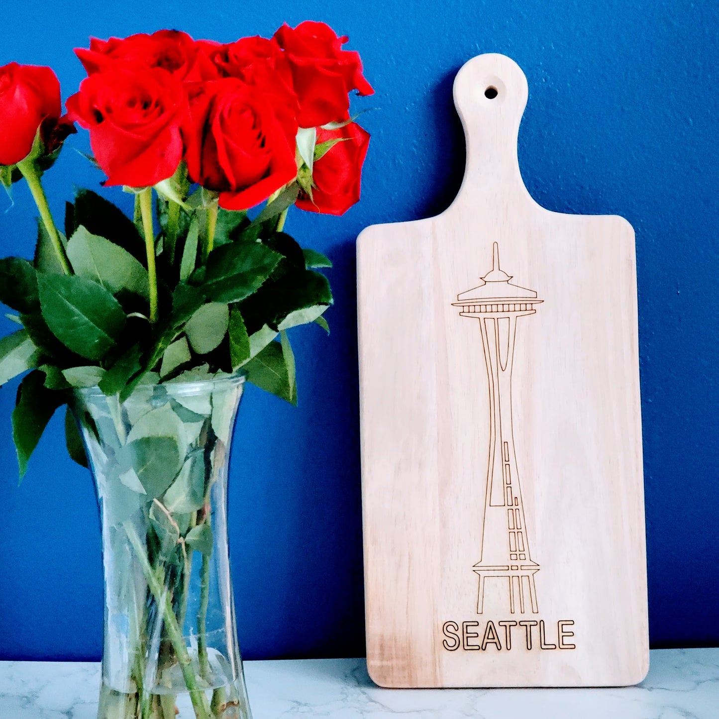 Charcuterie Wood Board - Seattle Space Needle