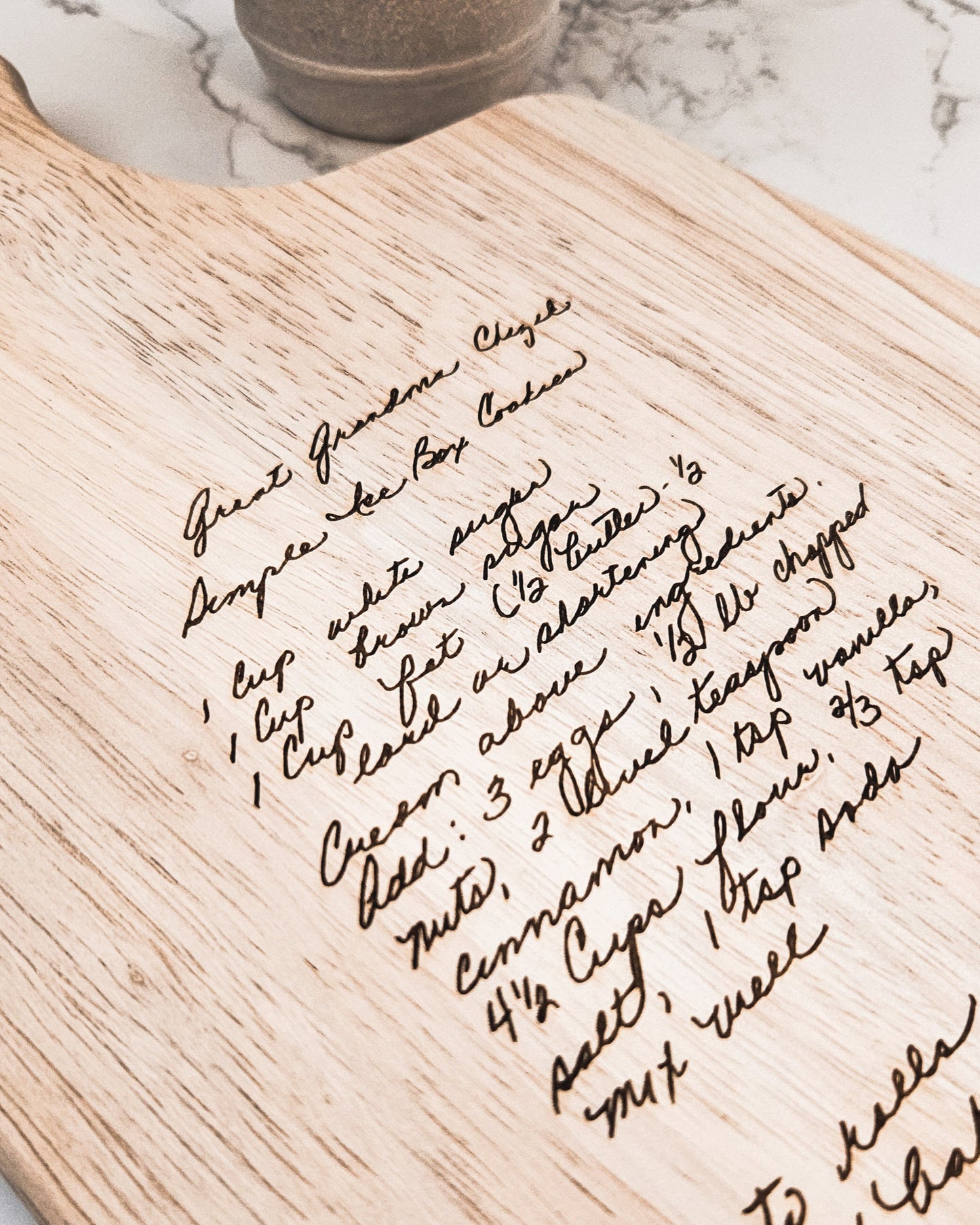 Personalized Recipe Board | Grandma's Mother's Cookie Recipe, Engraved Cutting Board, Family Keepsake, Cherished Nostalgic Gift, Permanent Recipe Book, Handwritten Recipe, Gift for Her, Gift for Mom