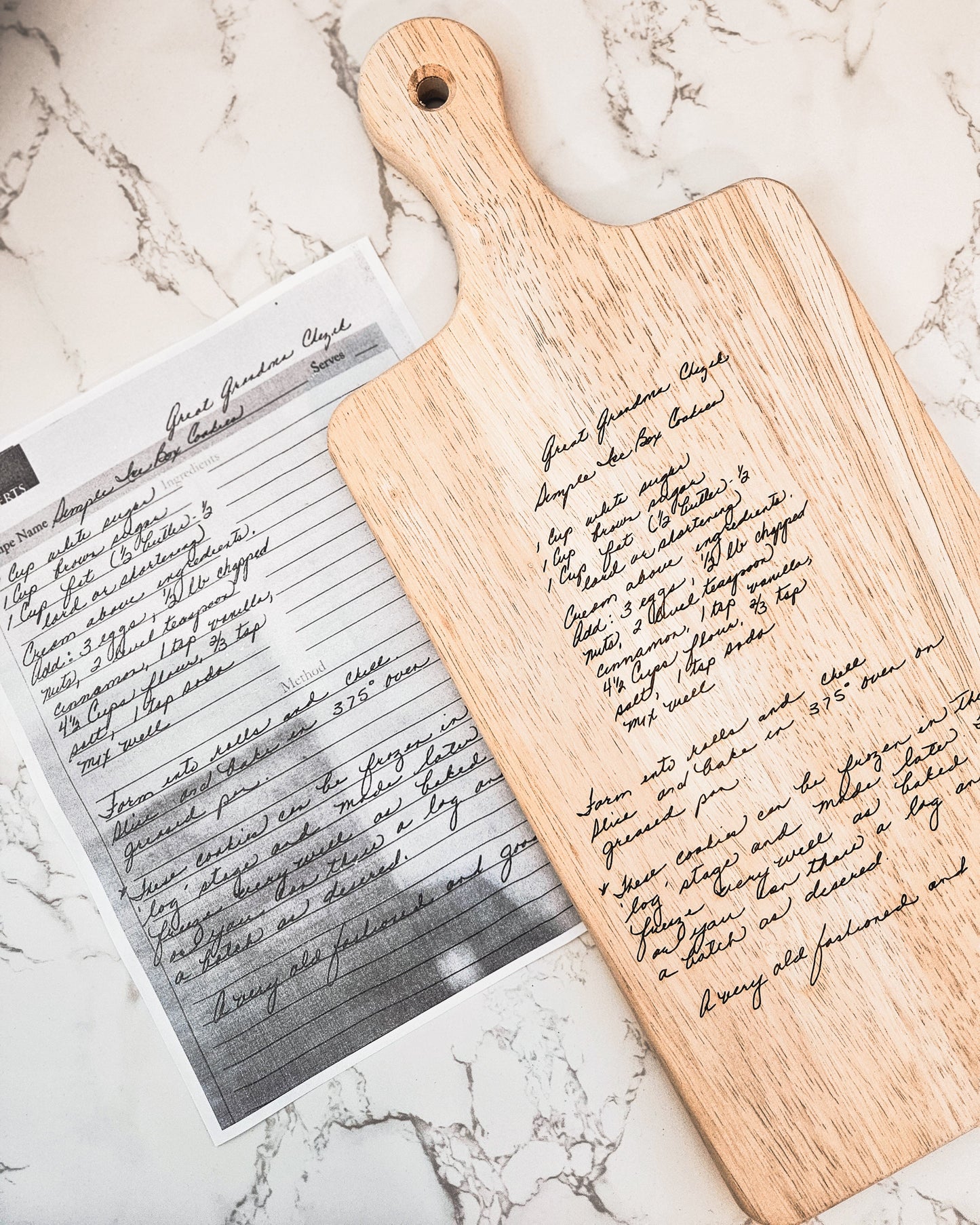 Personalized Recipe Board | Grandma's Mother's Cookie Recipe, Engraved Cutting Board, Family Keepsake, Cherished Nostalgic Gift, Permanent Recipe Book, Handwritten Recipe, Gift for Her, Gift for Mom