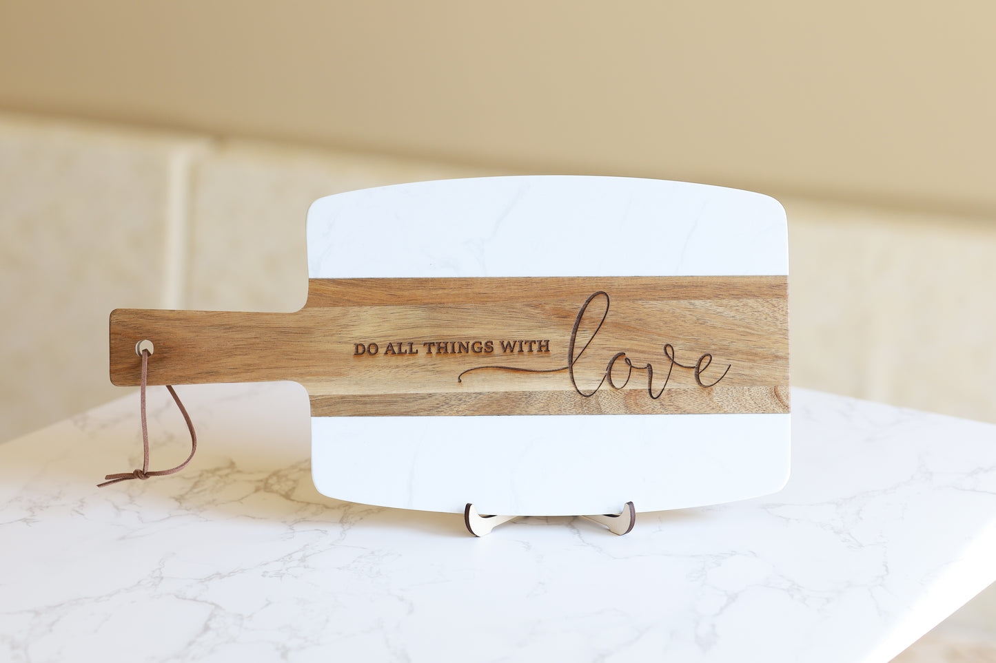 Marble Serving Board - Do All Things With Love