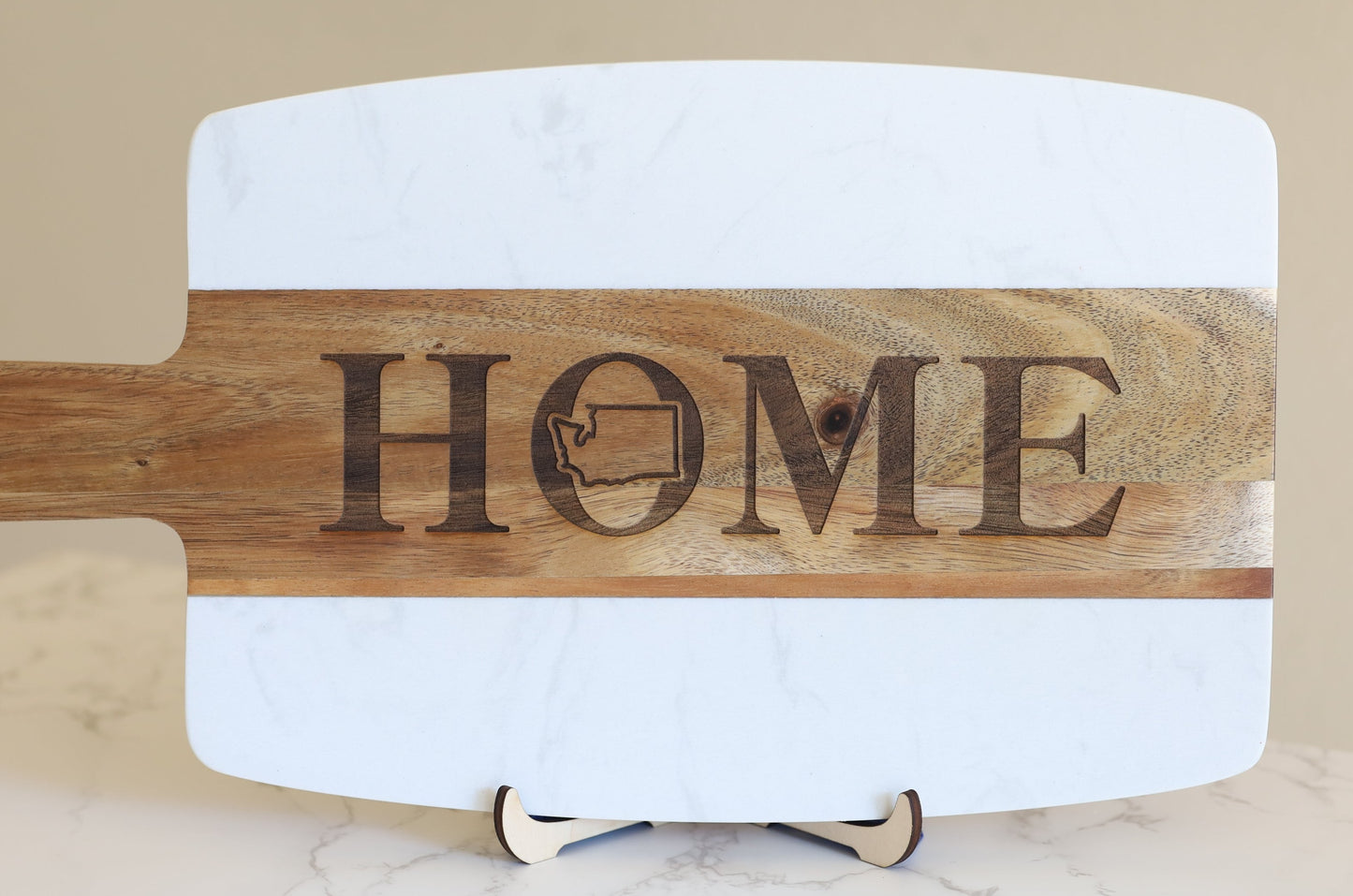 Marble Serving Board - HOME with State Outline