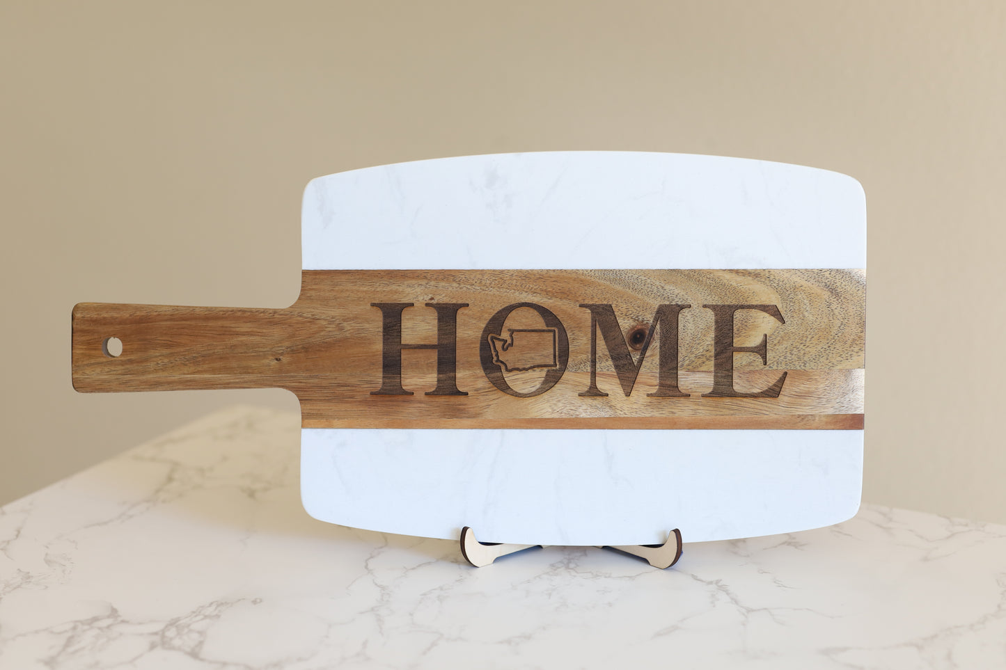 Marble Serving Board - HOME with State Outline