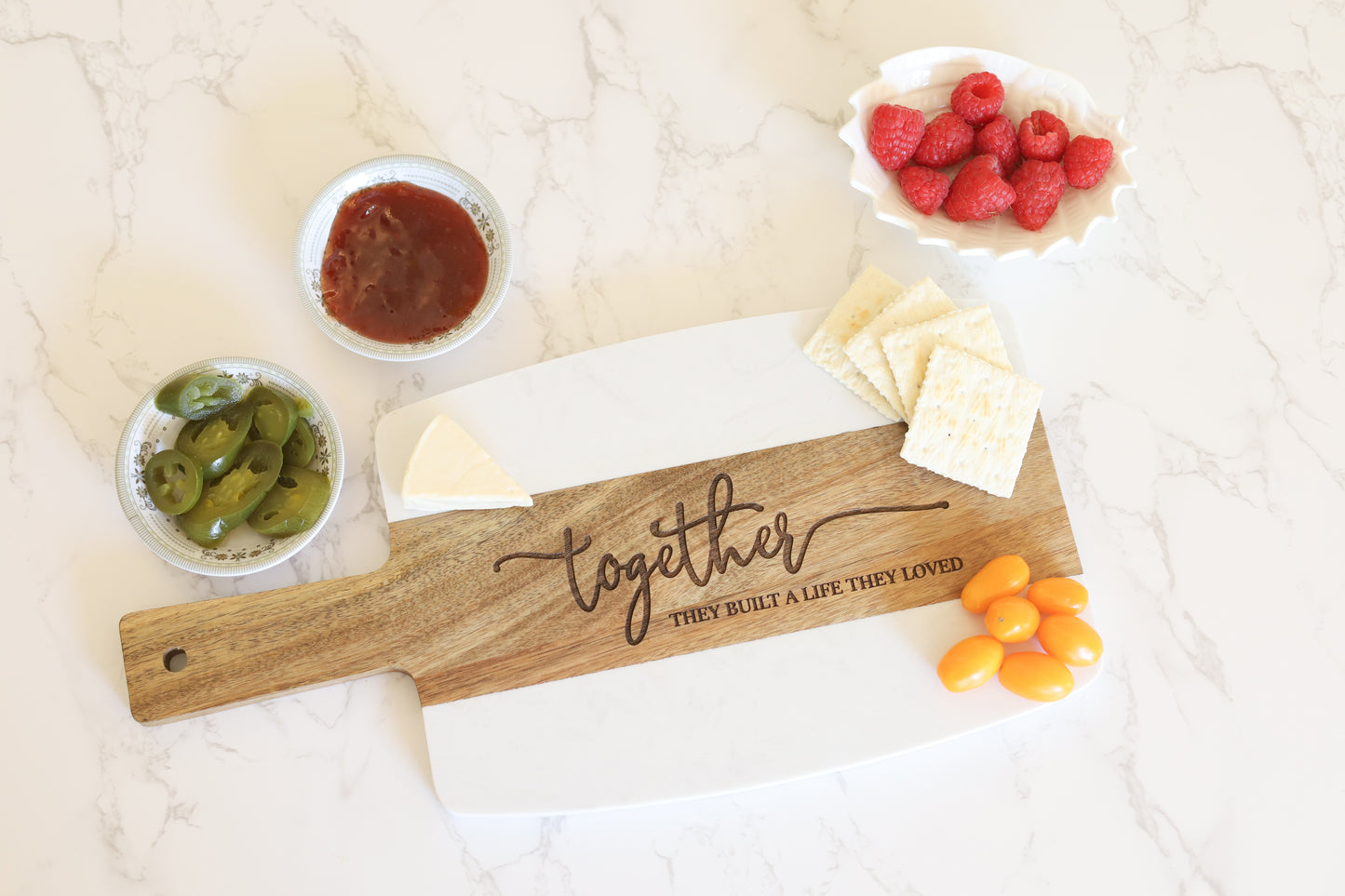 Marble Serving Board - Together They Built a Life