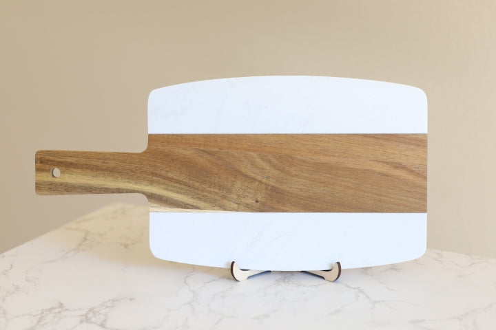 Marble and Wood Serving Board, Cheese Board, Charcuterie Board, Cutting Board, Personalized Engraving, Housewarming, Family, Couple, Gift